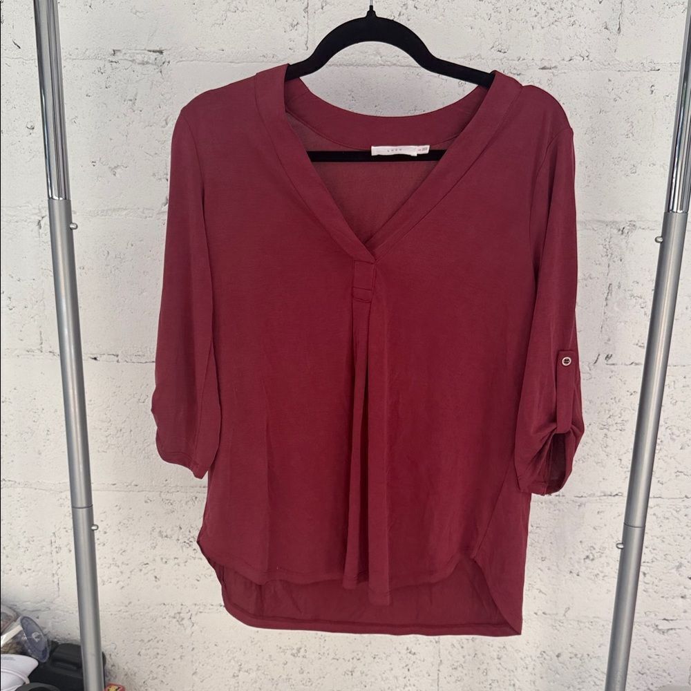 Lush Deep Red Blouse Oversized LIKE NEW Size XS
